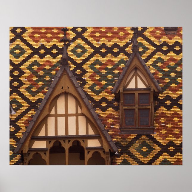 EU, Frankrike, Burgundy, Cote d'Or, Beaune. Tiljt Poster (Framsidan)