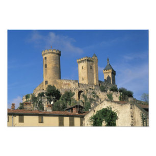 EU, Frankrike, Foix, Ariege, Pyrenéerna. Slott Fototryck