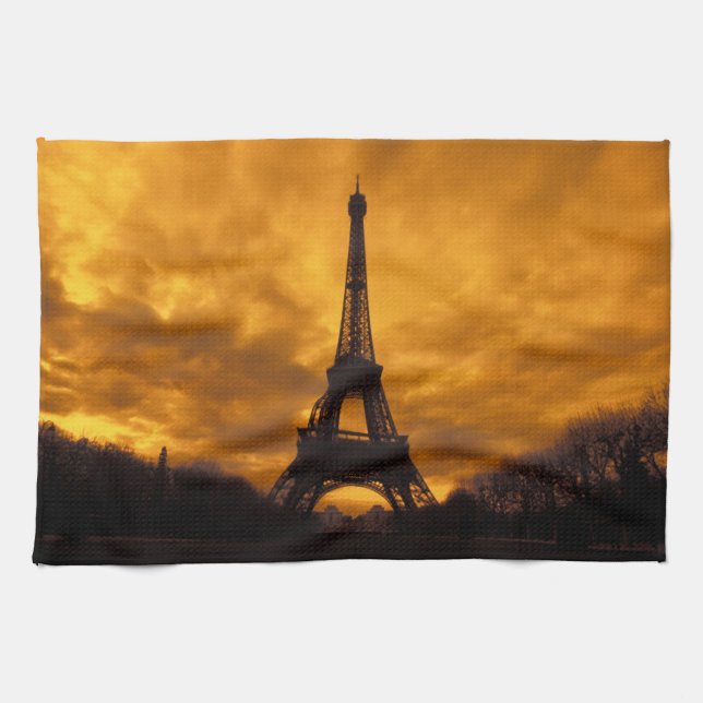 EU, Frankrike, Paris. Eiffeltornet. Kökshandduk (Horisontell)