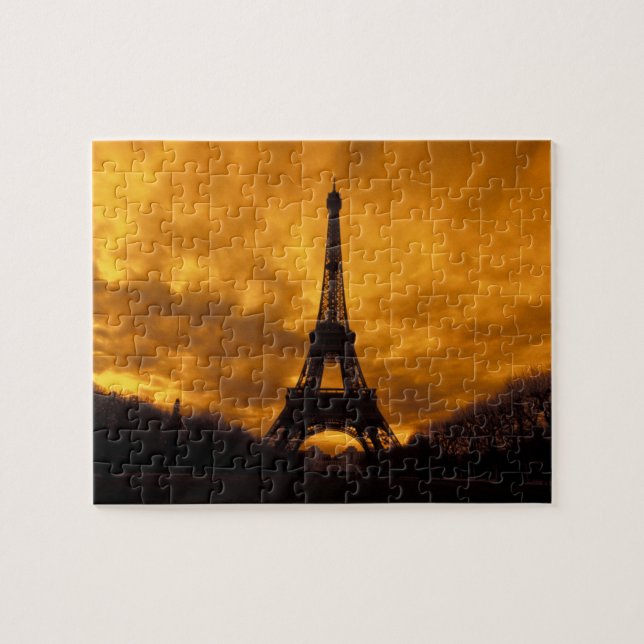 EU, Frankrike, Paris. Eiffeltornet. Pussel (Horisontell)