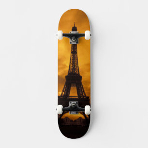 EU, Frankrike, Paris. Eiffeltornet. Skateboard Bräda 20,5 Cm