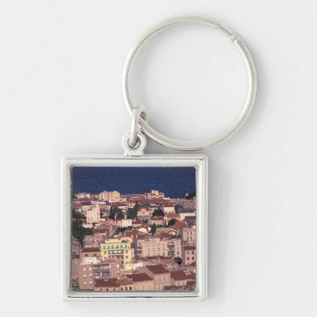 EU, Frankrike, Provence, Bouches, du, Rhone, Fyrkantig Silverfärgad Nyckelring (Framsidan)