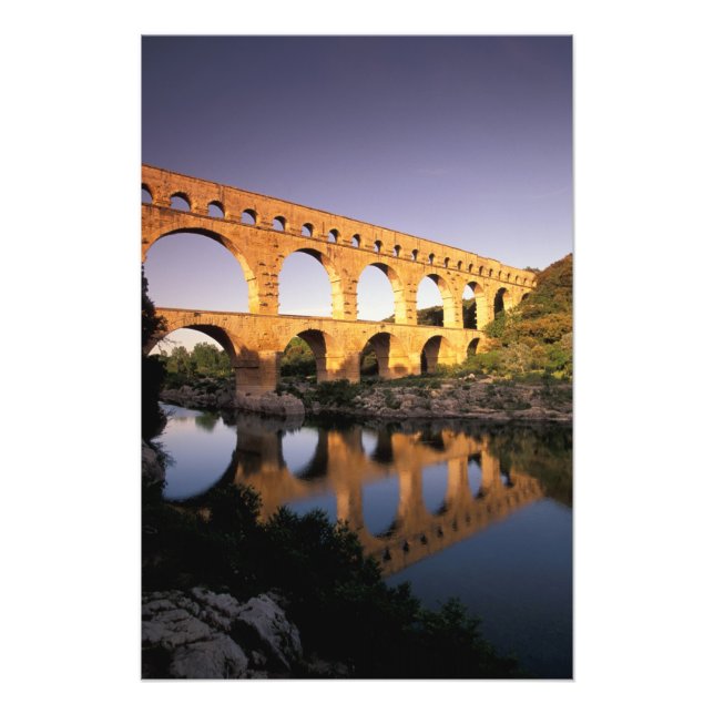 EU, Frankrike, Provence, Gard, Pont du Gard. Fototryck (Framsidan)