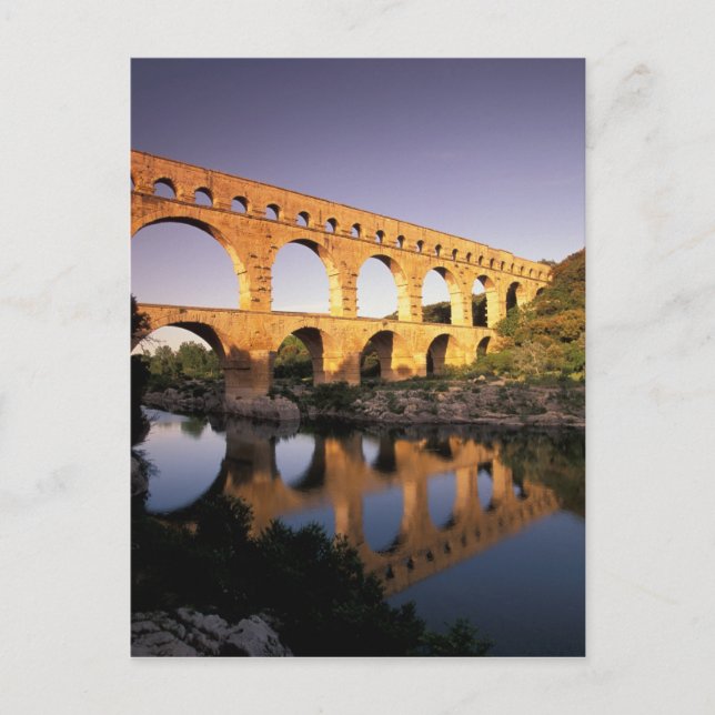 EU, Frankrike, Provence, Gard, Pont du Gard. Vykort (Framsida)