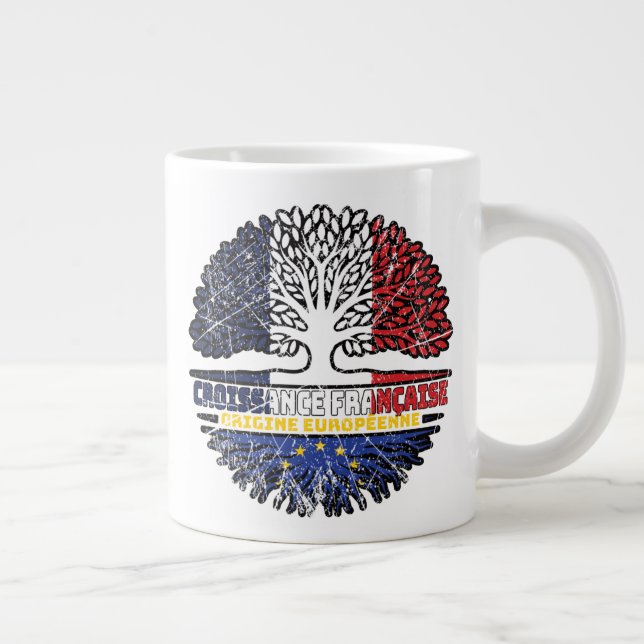 EU-Fransken Frankrike Träd Roots Jumbo Mugg (Höger)