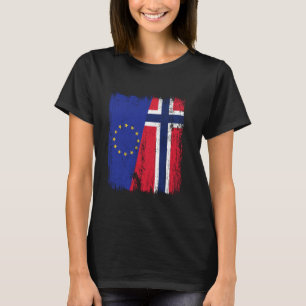 EU Norge Halv Flagga Europeiska unionen Norsk Härk T Shirt