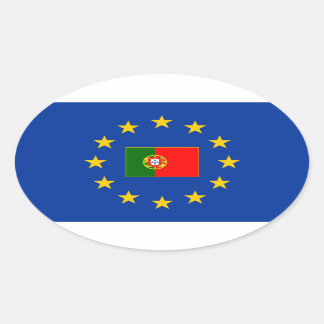 EU Portugal Oval Sticker Ovalt Klistermärke