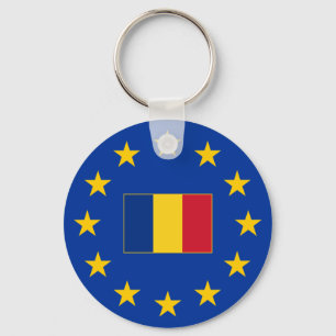 EU-Rumänien - Grundläggande knappkedja Nyckelring