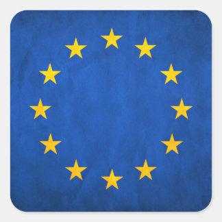 EU:s, EU:s och Flagga flagga Fyrkantigt Klistermärke