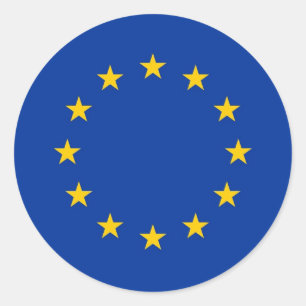 EU:s Flagga Runt Klistermärke