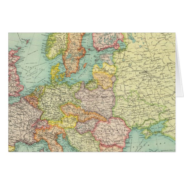 EU:s politiska Karta Hälsningskort (Framsidan Horizontal)