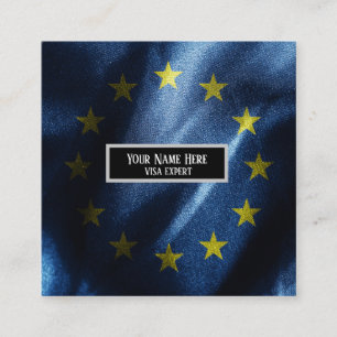 EU SILKE FLAGGA FYRKANTIGT VISITKORT