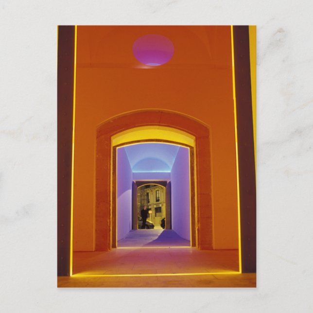 EU, Spanien, Barcelona. Lit doorway nära Picasso Vykort (Framsida)