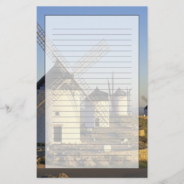 EU, Spanien, La Mancha, Consuegra. Väderkvarnar oc Brevpapper (Framsida)