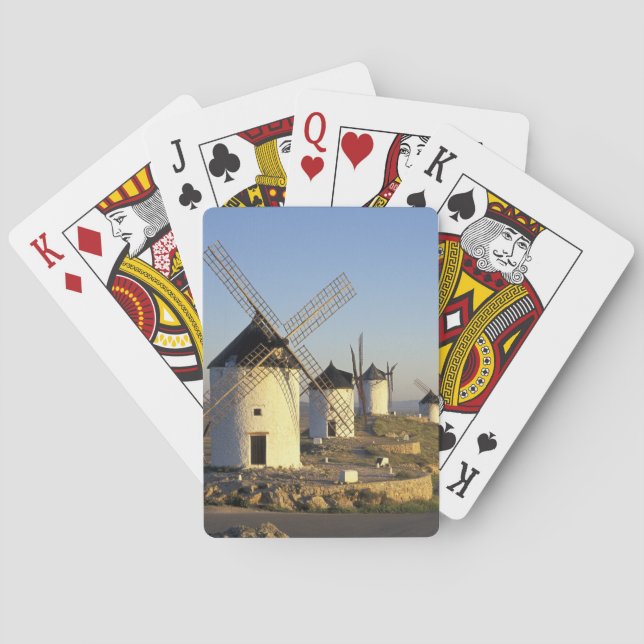 EU, Spanien, La Mancha, Consuegra. Väderkvarnar oc Spel Kort (Baksidan)