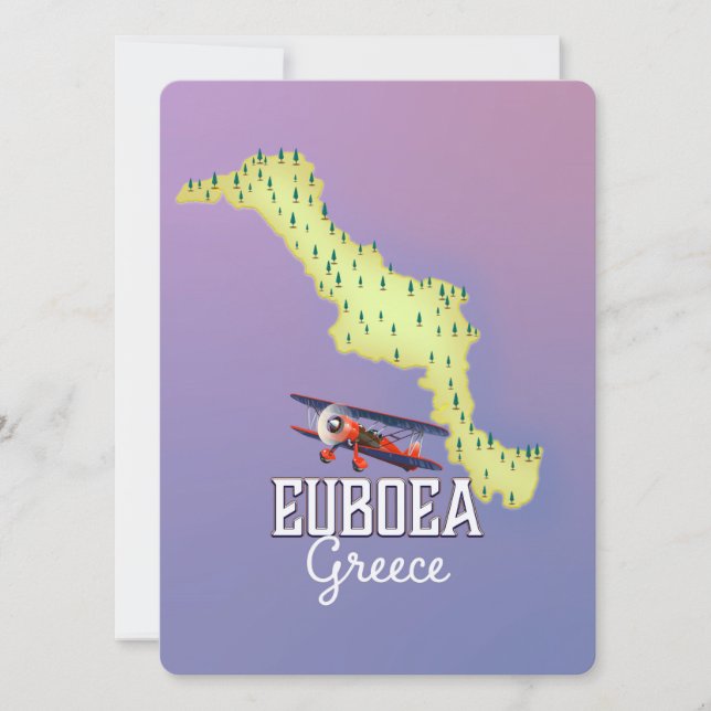 Euboea Grekland Karta resaffisch (Framsida)