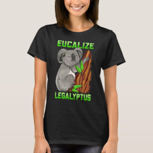 Eucalize Legalyptus Stoner Koala Bear Pun Meme T Shirt
