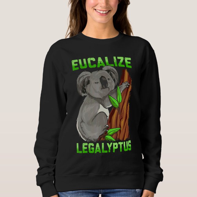 Eucalize Legalyptus Stoner Koala Bear Pun Meme T Shirt (Framsida)