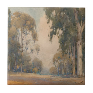 Eucalyptus (1922) - Delikat vattenfärg botaniskt Kakelplatta