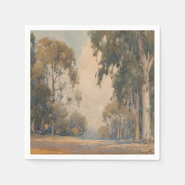 Eucalyptus (1922) – Skrattande akvarellbotanik Pappersservett (Framsidan)