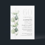 Eucalyptus 60:e födelsedagen Botanical Grey Party Inbjudningar<br><div class="desc">Botaniska eukalyptus 60:e Födelsedagsfestens inbjudan till Greenery. Med en modern,  framgångsrik botanisk design med en populär trendig-typografi och -layout. Perfekt för andra särskilda tillfällen,  inklusive överraskande party och årsdagen firande</div>
