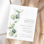 Eucalyptus 60 Födelsedagsfest inbjudan<br><div class="desc">Det skulle kunna bli en överraskning för party eller ännu ett speciellt årtionde. Denna 60:e födelsedagsfest inbjudan med eukalyptus grey design med modern populär typografi kan lätt redigeras till kostym på årsdagen eller årsdagen firande. Du kan ändra ordalydelsen,  födelsedagsinformationen och bakgrunden till färg genom att klicka på knappen "Anpassa"</div>