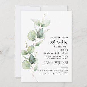 Eucalyptus 80: e Födelsedagsfesten Botaniska Inbjudningar
