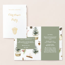Eucalyptus Acorns julinbjudningskort Folierat Kort