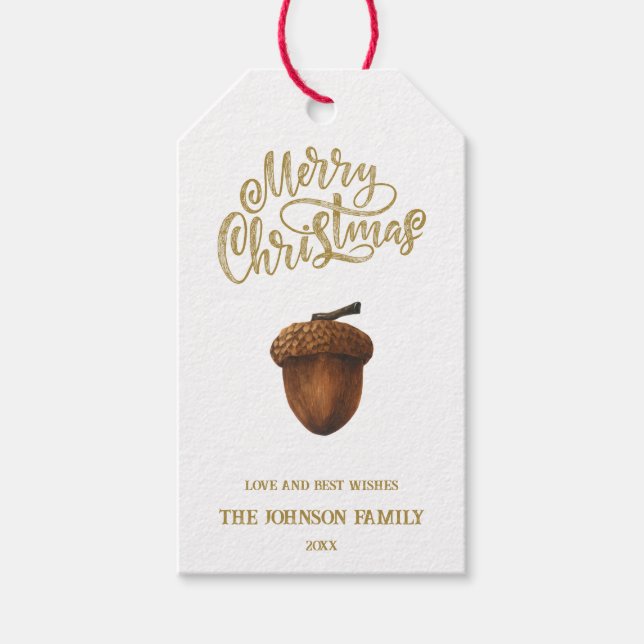 Eucalyptus Acorns julkort Presentetikett (Framsidan)