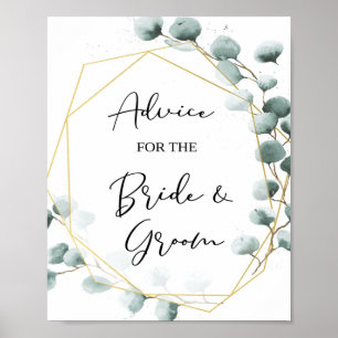 Eucalyptus Advice for Bride and Groom Sign Poster