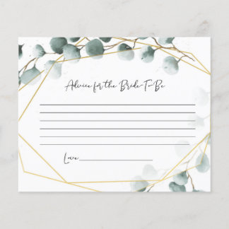 Eucalyptus Advice for the Bride to be Card Flygblad