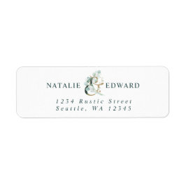 Eucalyptus Ampersand Guld Grönt Adress Returadress Etikett