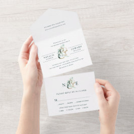 Eucalyptus Ampersand Guld Grönt Bröllop
