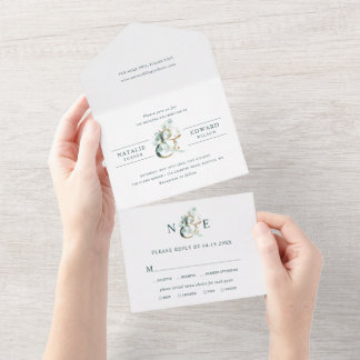 Eucalyptus Ampersand Guld Grönt Bröllop