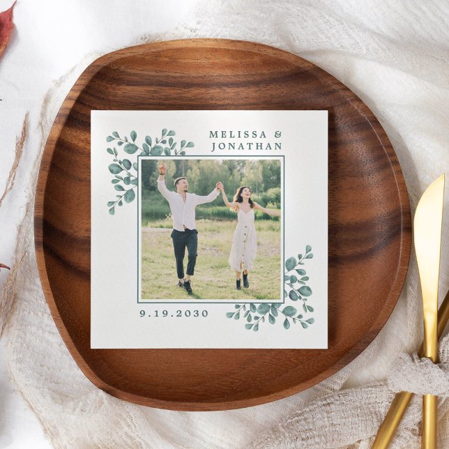 Eucalyptus Anpassningsbar Photo Botanical Löv Bröl Pappersservett (Skapare uppladdad)