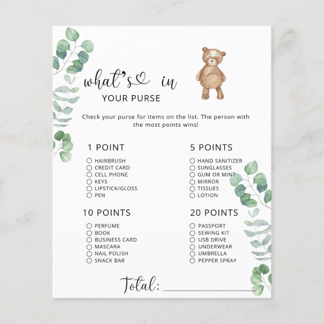 Eucalyptus är försett med Whats i ditt purspel (Framsida)