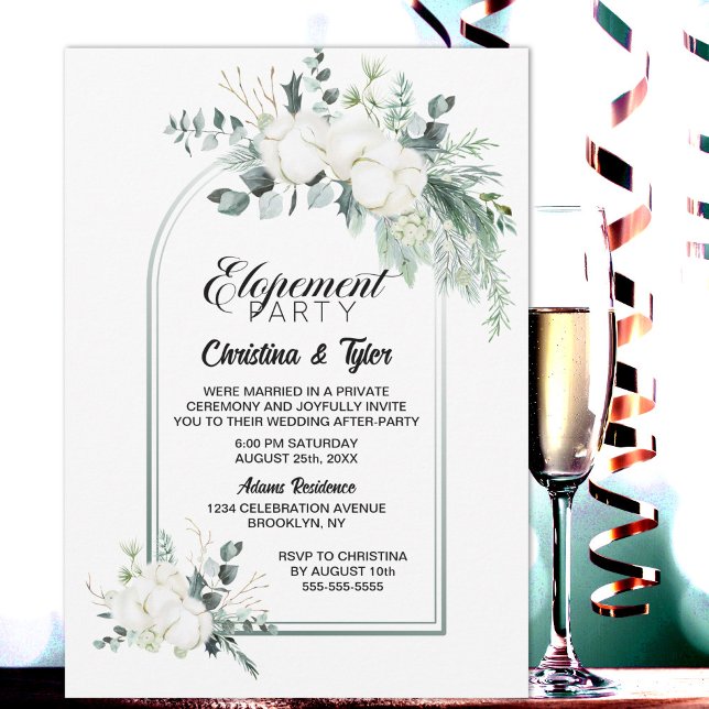 Eucalyptus Arch Elopement Party Inbjudningar (Skapare uppladdad)