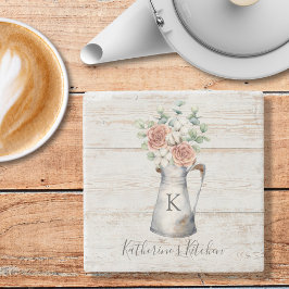 Eucalyptus av bomull Ro från Rustic Monogram i en  Stenunderlägg