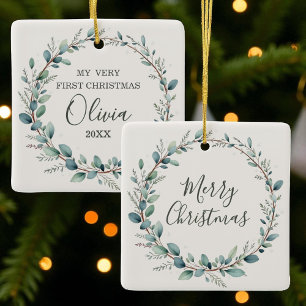 Eucalyptus Baby First God jul Julgransprydnad Keramik