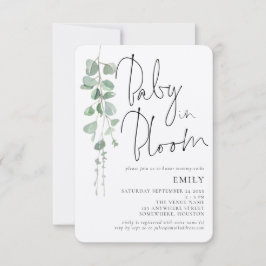 Eucalyptus Baby i Bloom Shower Inbjudningar