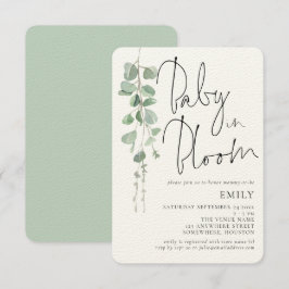 Eucalyptus Baby i Bloom Shower Inbjudningar