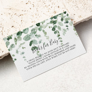 Eucalyptus Baby Shower Bok-begärandekort för hölje Tilläggskort