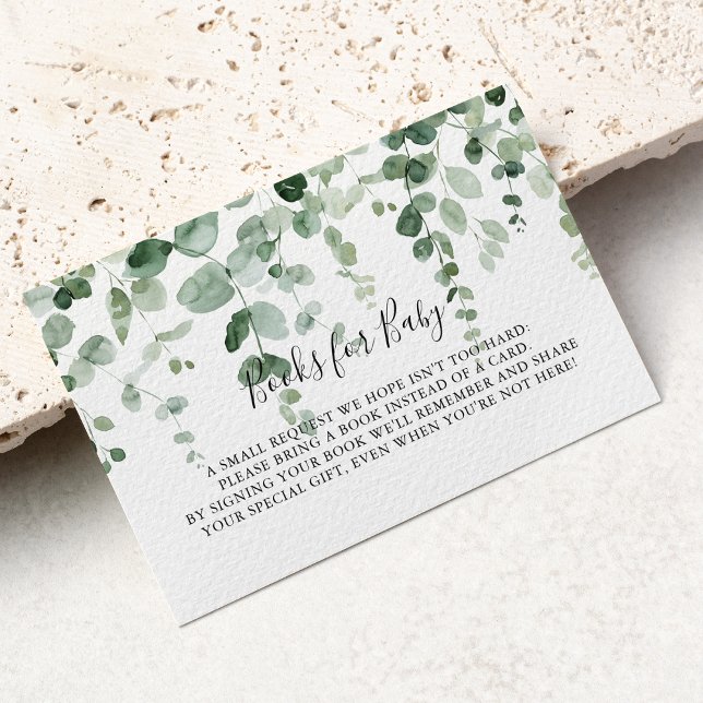 Eucalyptus Baby Shower Bok-begärandekort för hölje Tilläggskort (Skapare uppladdad)