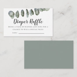 Eucalyptus Baby Shower Diaper Raffle Biljett Tilläggskort