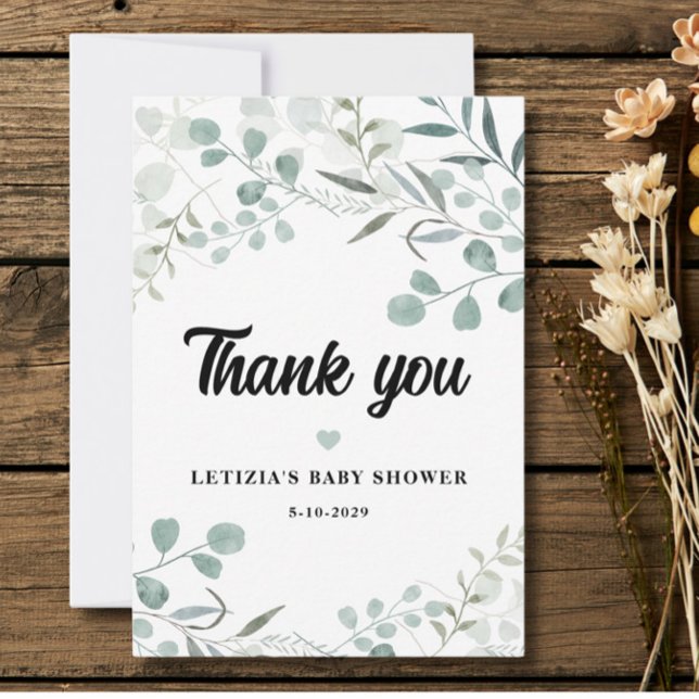 Eucalyptus Baby Shower-fest Tack Kort (Skapare uppladdad)