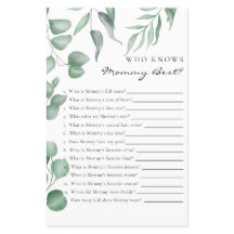 Eucalyptus Baby Shower Game som känner till bästa 