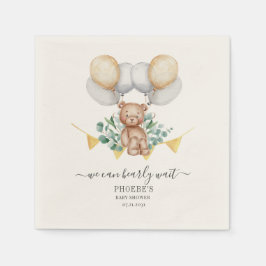 Eucalyptus Baby Shower Knappt Vänta Björn Papper Pappersservett