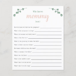 Eucalyptus Baby Shower som känner Mammans bästa sp