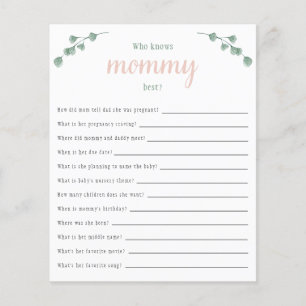 Eucalyptus Baby Shower som känner Mammans bästa sp