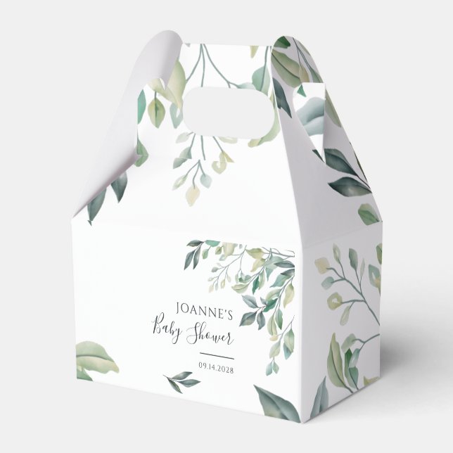 Eucalyptus Baby Shower Succulent Botanical Script Presentaskar (Framsidan Sidan)